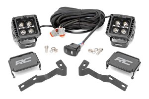 Toyota Tacoma LED Light Kit - Ditch Mount - Rough Country - Amber DRL - Black - '05-'15